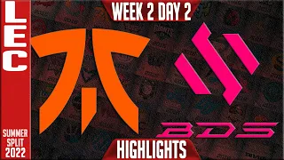 FNC vs BDS Highlights | LEC Summer 2022 W2D2 | Fnatic vs Team BDS