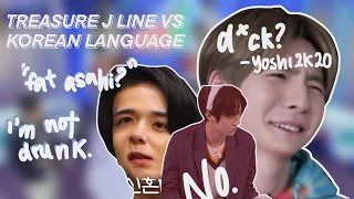 TREASURE J LINE VS. THE KOREAN LANGUAGE // TREASURE JLINE struggling with the Korean language