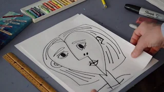 Art Lessons - Picasso Portrait - Draw Some Funky Cubism, Step-By-Step!