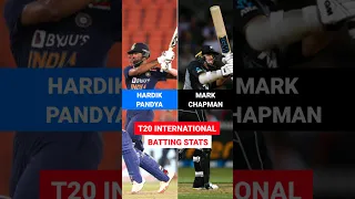 Hardik Pandya vs Mark Chapman T20 International Match Batting Stats Comparison #shorts