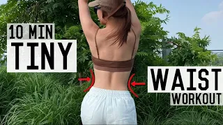 10 Min. TINY WAIST WORKOUT- lose love handles & belly fat (ft. Princess Polly)