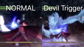 Devil May Cry 4 Nero all buster comparison Normal vs Devil Trigger / ネロのバスターモーション 通常時とデビルトリガー時の比較