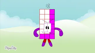 Numberblock Eighteen doing Loser’s Dance