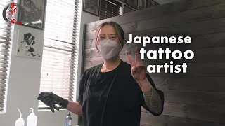 Traditional Japanese Tattoo Artist - crafting a small Wabori piece [JPN SUBS]