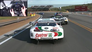 Castrol TOM's Toyota Supra | Grand Valley Highway 1 (Sophy AI) - Gran Turismo 7 | Steering Wheel