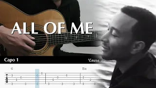 All of Me - John Legend - Fingerstyle Guitar TAB Chords