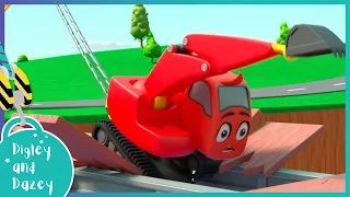 🚧 Don't Fall! Bridge Construction Teamwork 🚜 | Digley and Dazey | Kids Construction Truck Cartoons