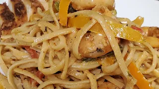 How to make creamy cajun chicken and shrimp pasta