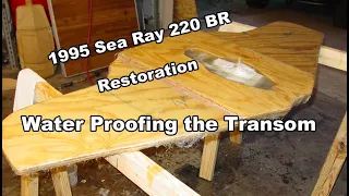 How to Water Proof a Boat transom with Fiberglass Restoration VLOG #15