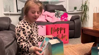 Ella opening birthday presents