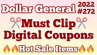 2022#272✂️Dollar General Must Clip Digital Coupons🔥Hot Sale Items🤑Must Watch👀