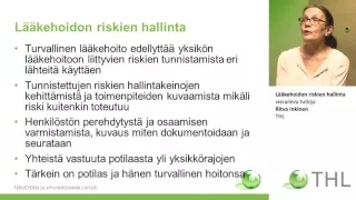 Lääkehoidon riskien hallinta, Ritva Inkinen vieraileva tutkija, THL