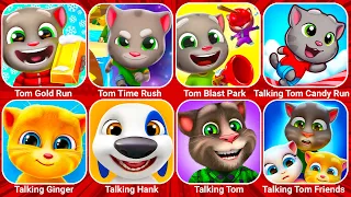 Talking Pet Gold Run, Tom Candy Run Tom Time Rush, Talking Tom Hero Dash, Talking Tom Jetski...