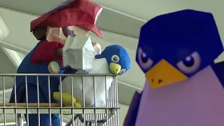 Super Mario 64 - Dropping Baby Penguin... IN REAL LIFE!!!