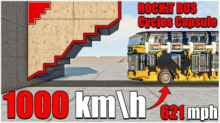 ROCKET BUS Cycjos Capsule VS Stairs 621 mph - 1000 km/h (139) | beamng drive | car torture