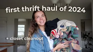 My first thrift haul of 2024!! + closet cleanout