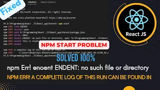 npm Err! enoent ENDENT: no such file or directory || a complete log of this run can be found