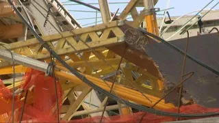 Crane causes partial parking garage collapse in Cleveland's Playhouse Square district