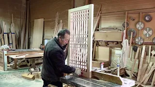 Process of Old Carpenter Making Traditional Korean Window