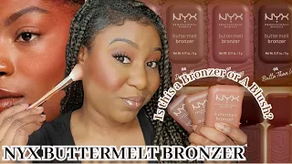 Nyx ButterMelt Pressed Powder Bronzers On DARK SKIN | *NEW* DRUGSTORE MAKEUP