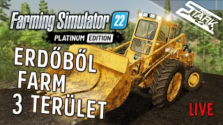 Farming Simulator 22 Erdészet - 3.Rész (🌲Erdőből Farm Terület🚜) - Stark LIVE