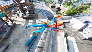 GTA 5 Crazy Spiderman Jump Fails 4K Compilation With GTA Amazon Part 23 {Crazy Moments}