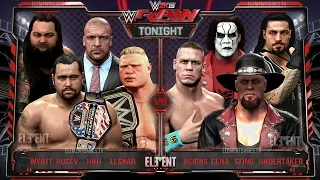WWE RAW 2K15 : Undertaker, Sting, John Cena & Reigns vs Brock Lesnar, HHH, Wyatt & Rusev - 23/03/15