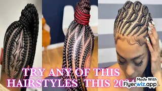 2024 NEW AND LATEST BRAIDING HAIRSTYLES FOR BLACK WOMEN✨CORNROW ✨FULANI KNOTLESS BRAIDS STYLES 2 TRY
