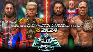 WWE 2K24: Cody Rhodes & Seth “Freakin” Rollins vs. The Rock & Roman Reigns | WrestleMania XL