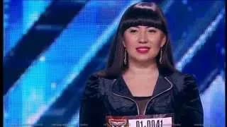 БИБИГУЛЬ ЕРГАРИНА. " Между нами зима". X Factor Казахстан. Прослушивания. Пятая серия. Пятый сезон.