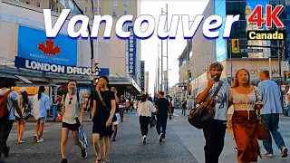 🇨🇦【4K UHD】Walk--Granville St, Downtown Vancouver Canada 2022