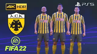 AEK ATHENS on FIFA 22 PS5 - Player Faces and Ratings - 4K 60FPS HDR