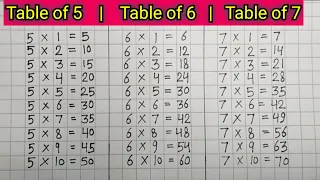 Learn Multiplication Table of 5 | Table of 6 | Table of 7 | Table of 5 and Table of 6 | Tables | 123