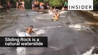 Sliding Rock in North Carolina is a 60-foot natural waterslide