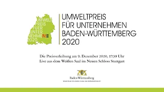 Preisverleihung Umweltpreis für Unternehmen Baden-Württemberg 2020
