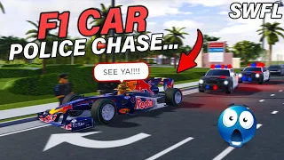 F1 CAR RUNS FROM POLICE... (I WENT TO JAIL) || ROBLOX - Southwest Florida