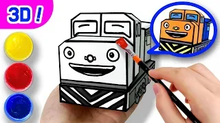 3D Coloring Berny l Coloring Tutorial l Tayo Paper Craft l Tayo the Little Bus