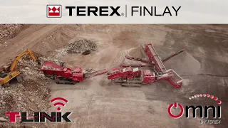 Terex Finlay J 1170 jaw crusher, C 1540 cone crusher and 684 inclined screen