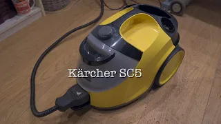 Quickly cleaning the dirtiest floor with Karcher steam cleaner