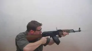 Firing authentic AK-47 w/ drum on fully auto