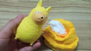 MIXING FLUFFY SLIME WITH GLITTER