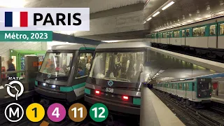 Paris Metro, France - Lines 1, 4, 11, 12 (2023) | RATP [4K]