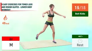 8 EASY EXERCISES FOR TONED LEGS AND ROUND GLUTES   LOWER BODY WORKOUT/8 მარტივი სავარჯიშო ტონიანი