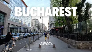 Bucharest Romania | STREET WALK | Calea Victoriei | 4K ULTA HD Video