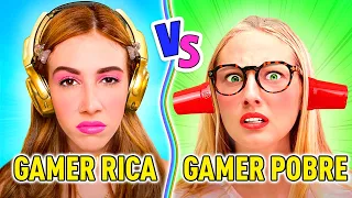 Gamer RICA 💰 vs. gamer POBRE 💸 DESAFIO: GAMES 🕹️ vs. VIDA REAL 🏡 - Família 👪 GAMER 🎮 - por Opa Sopa