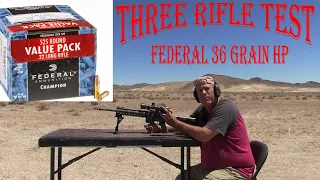 .22 LR Three Rifle Test Federal 36 grain bulk Pack