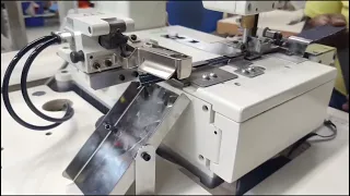 Pant Belt loop making machine with automatic belt loop cutter option.
