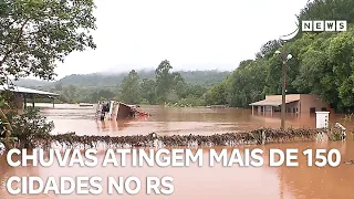 Chuvas atingem mais de 150 cidades no RS