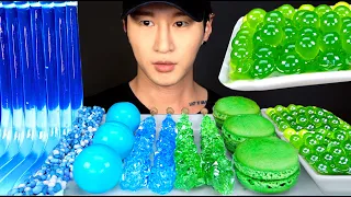 ASMR JELLY NOODLES & NERDS ROPE & PLANET GUMMY & ROCK CANDY & MACARONS & POPPING BOBA MUKBANG 먹방