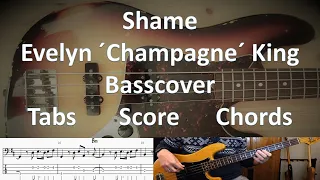 Evelyn 'Champagne' King with Shame. Bass Cover Tabs Score Chords Transcription